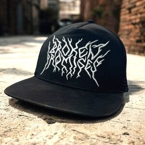 Broken Promises Trucker Hat Mens OS Black Metal Logo Mesh Back Snapback Street